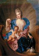 Francois de Troy Portrait of Countess of Cosel with son as Cupido. oil painting on canvas